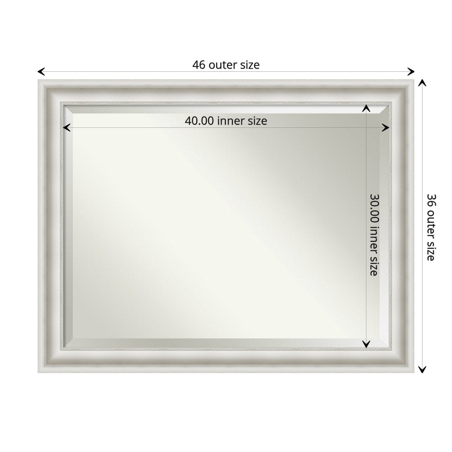 Specchio da parete per bagno bisellato - Cornice bianca Parlor