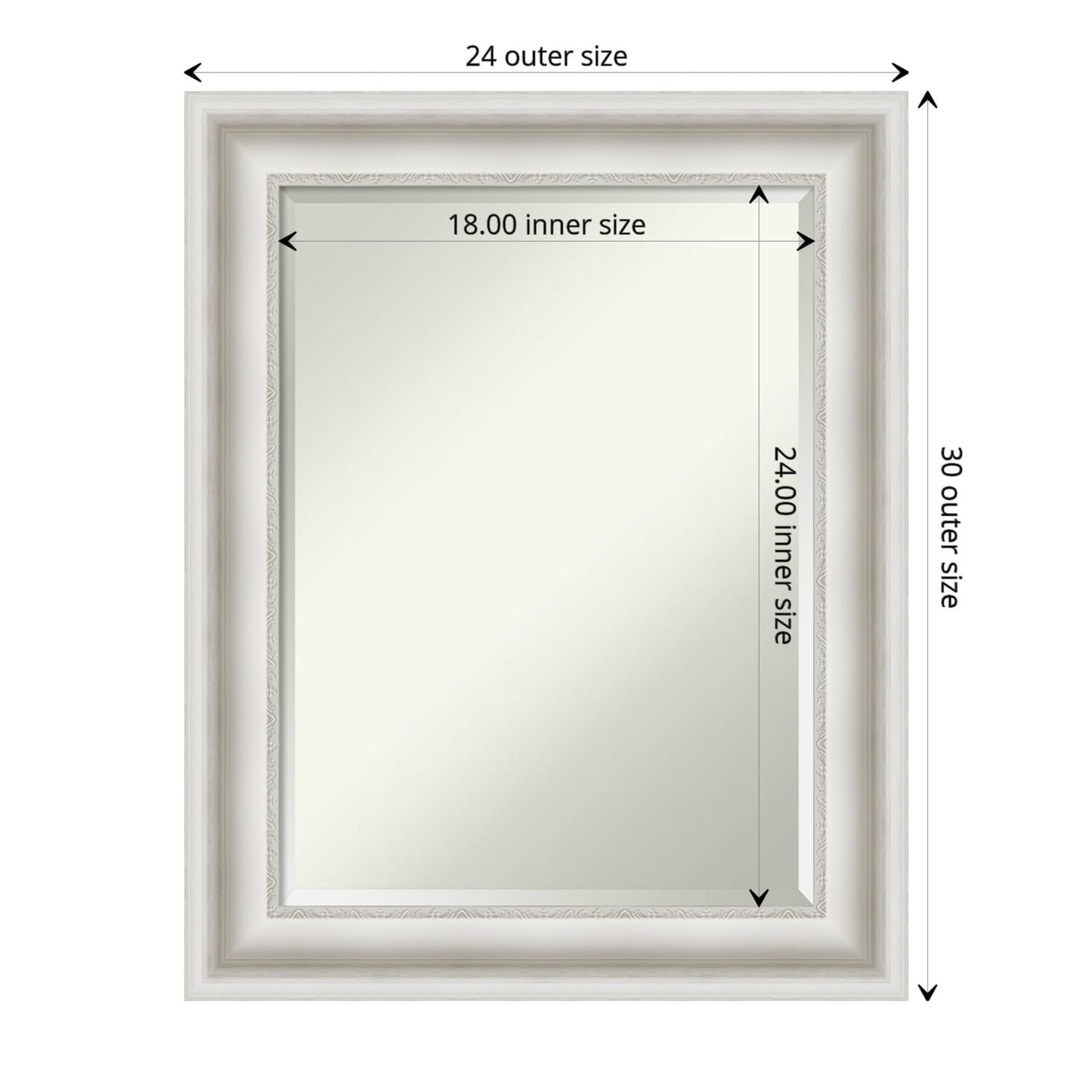 Specchio da parete per bagno bisellato - Cornice bianca Parlor