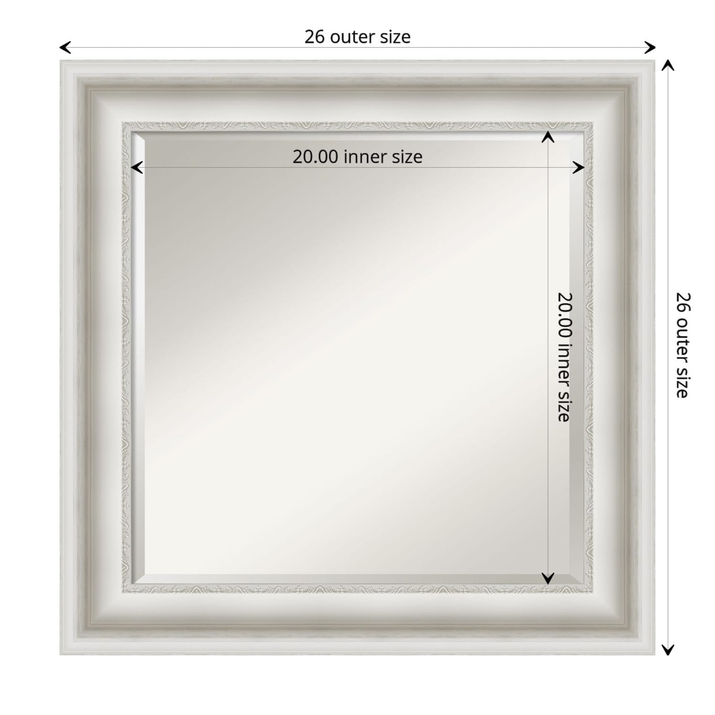 Specchio da parete per bagno bisellato - Cornice bianca Parlor