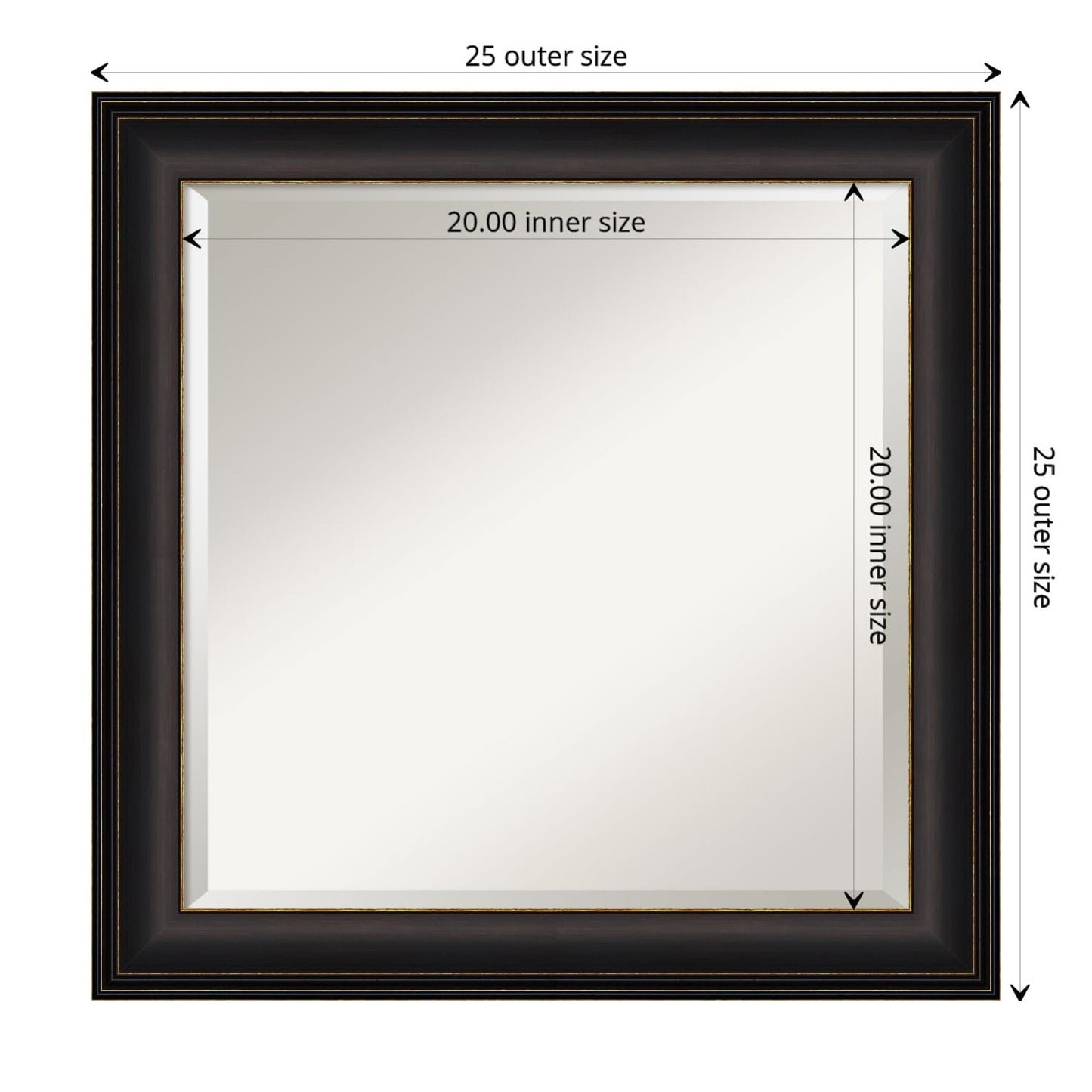 Specchio da parete per bagno bisellato - Cornice in bronzo oliato Trio - Cornice in bronzo oliato Trio