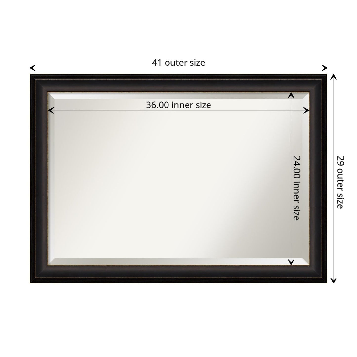 Specchio da parete per bagno bisellato - Cornice in bronzo oliato Trio - Cornice in bronzo oliato Trio