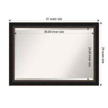 Specchio da parete per bagno bisellato - Cornice in bronzo oliato Trio - Cornice in bronzo oliato Trio