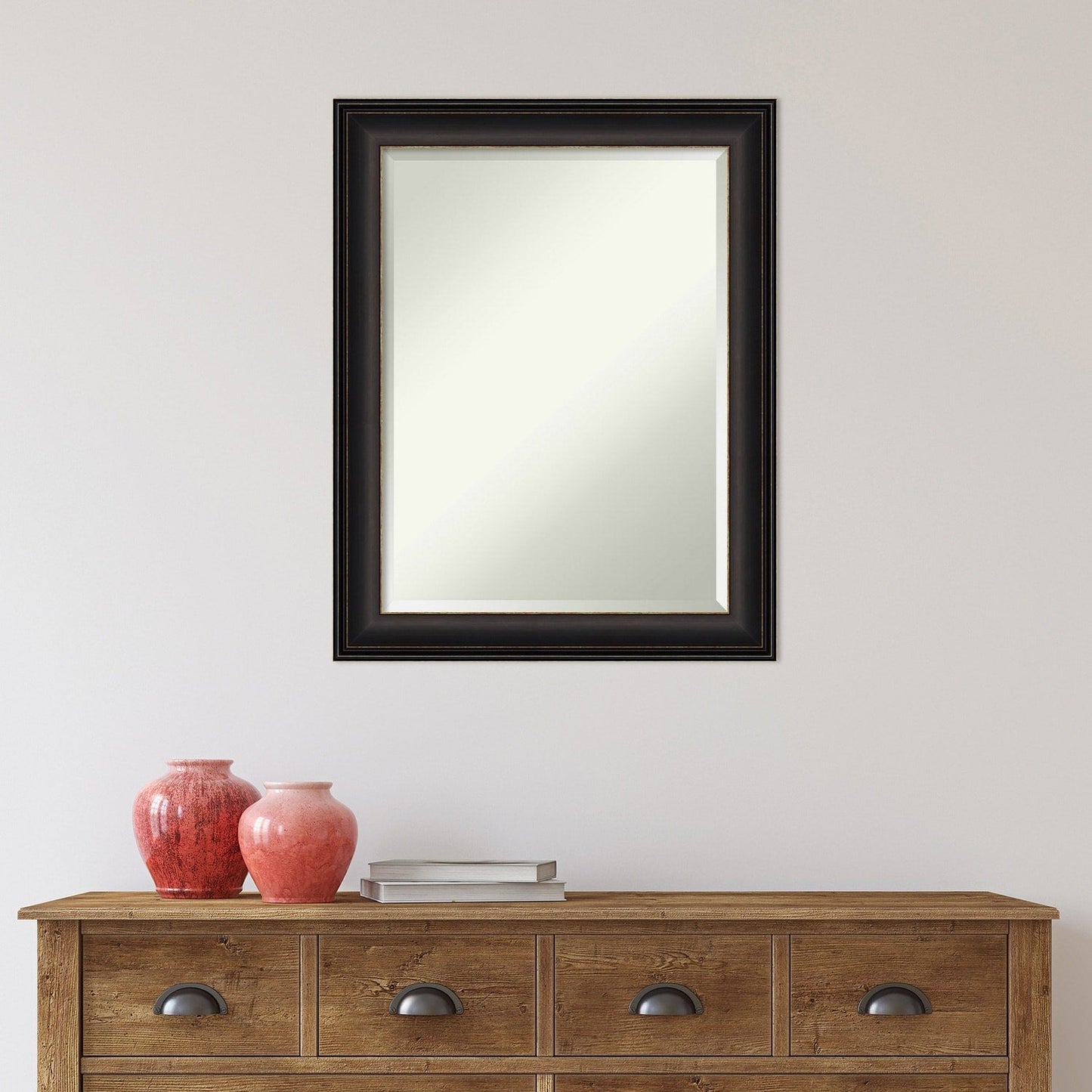 Specchio da parete per bagno bisellato - Cornice in bronzo oliato Trio - Cornice in bronzo oliato Trio