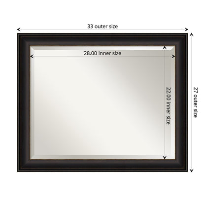 Specchio da parete per bagno bisellato - Cornice in bronzo oliato Trio - Cornice in bronzo oliato Trio