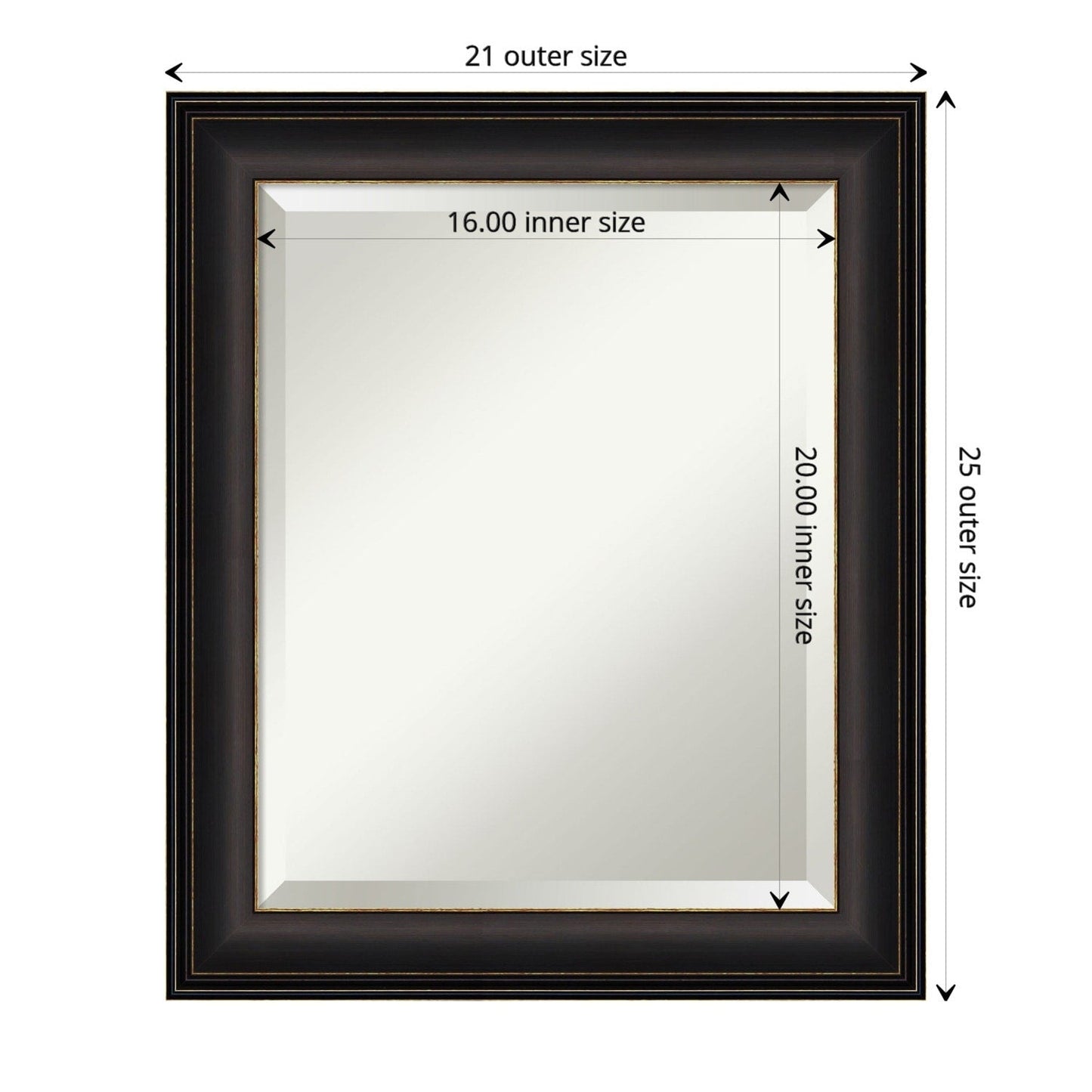 Specchio da parete per bagno bisellato - Cornice in bronzo oliato Trio - Cornice in bronzo oliato Trio