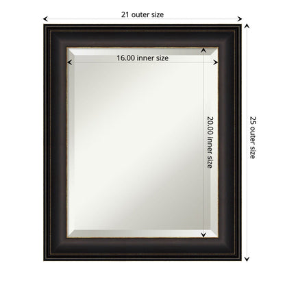 Specchio da parete per bagno bisellato - Cornice in bronzo oliato Trio - Cornice in bronzo oliato Trio