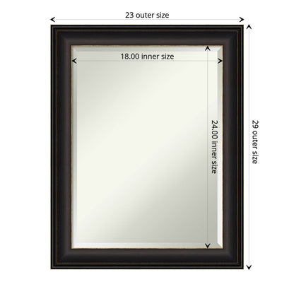 Specchio da parete per bagno bisellato - Cornice in bronzo oliato Trio - Cornice in bronzo oliato Trio