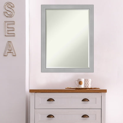 Specchio da parete per bagno bisellato - Cornice in nichel spazzolato Vista