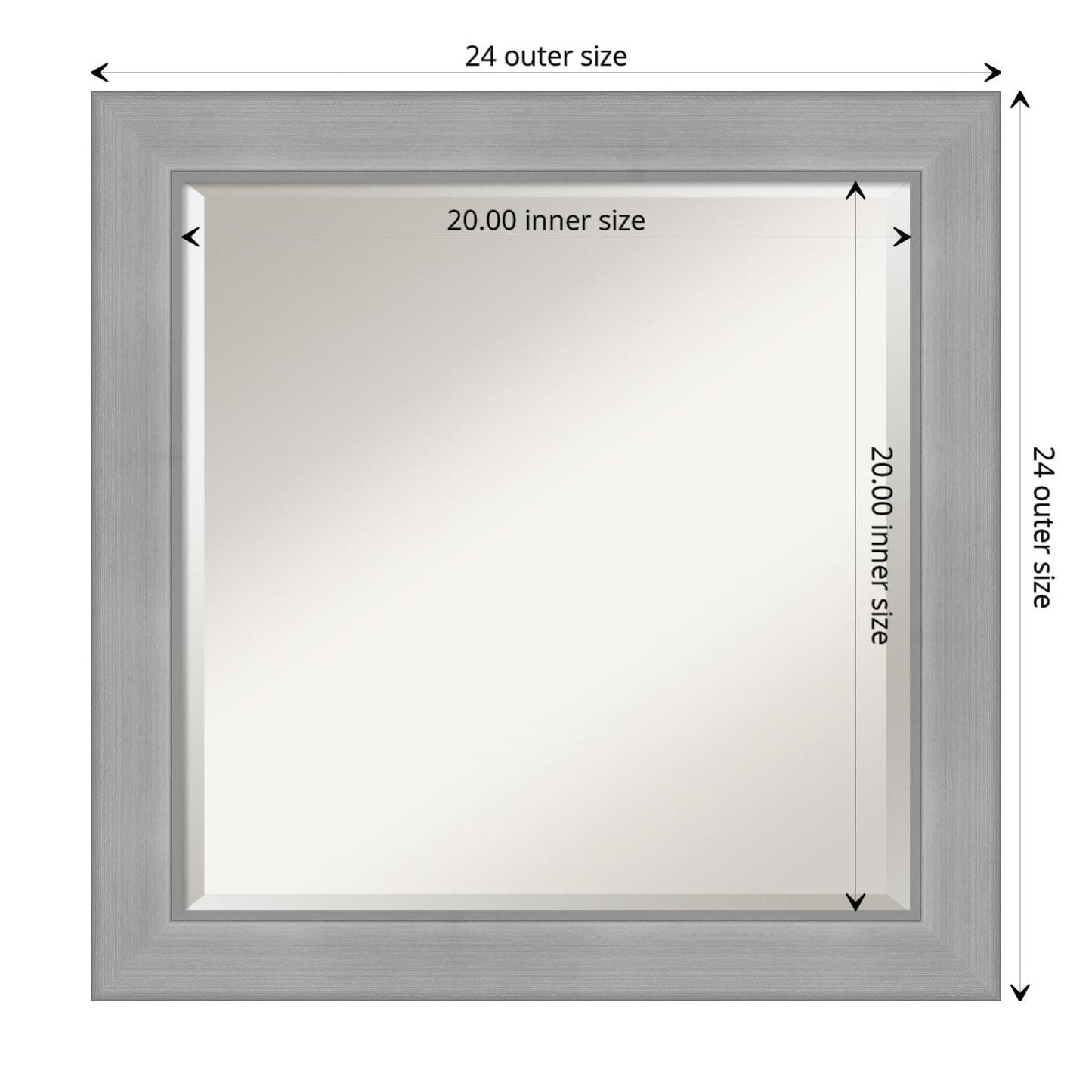 Specchio da parete per bagno bisellato - Cornice in nichel spazzolato Vista
