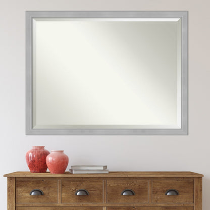 Specchio da parete per bagno bisellato - Cornice in nichel spazzolato Vista