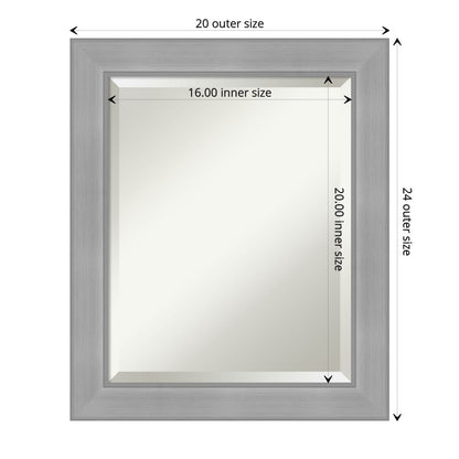 Specchio da parete per bagno bisellato - Cornice in nichel spazzolato Vista