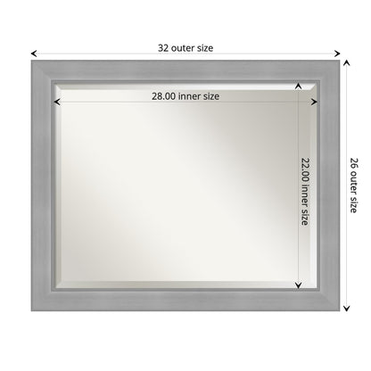 Specchio da parete per bagno bisellato - Cornice in nichel spazzolato Vista