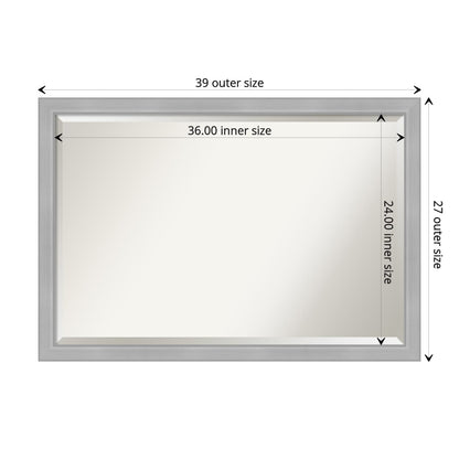 Specchio da parete per bagno bisellato - Cornice in nichel spazzolato Vista