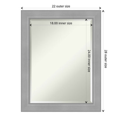 Specchio da parete per bagno bisellato - Cornice in nichel spazzolato Vista
