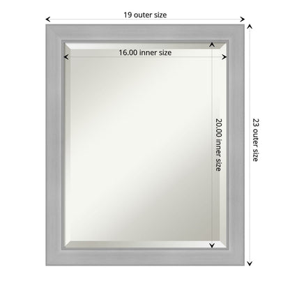 Specchio da parete per bagno bisellato - Cornice in nichel spazzolato Vista