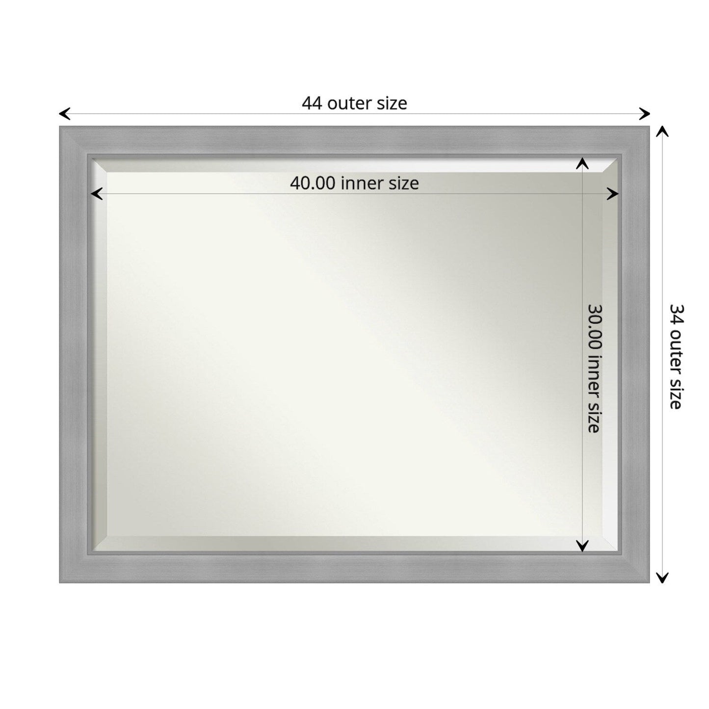 Specchio da parete per bagno bisellato - Cornice in nichel spazzolato Vista