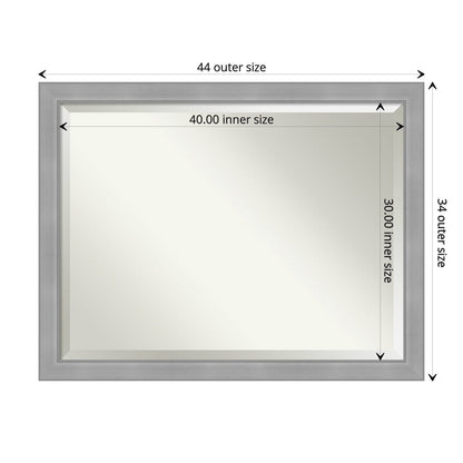 Specchio da parete per bagno bisellato - Cornice in nichel spazzolato Vista