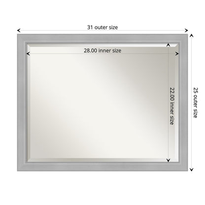 Specchio da parete per bagno bisellato - Cornice in nichel spazzolato Vista