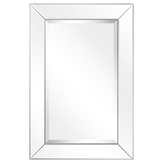 Specchio da parete rettangolare smussato trasparente HD per bagno, toeletta, specchi da camera da letto, 3 misure