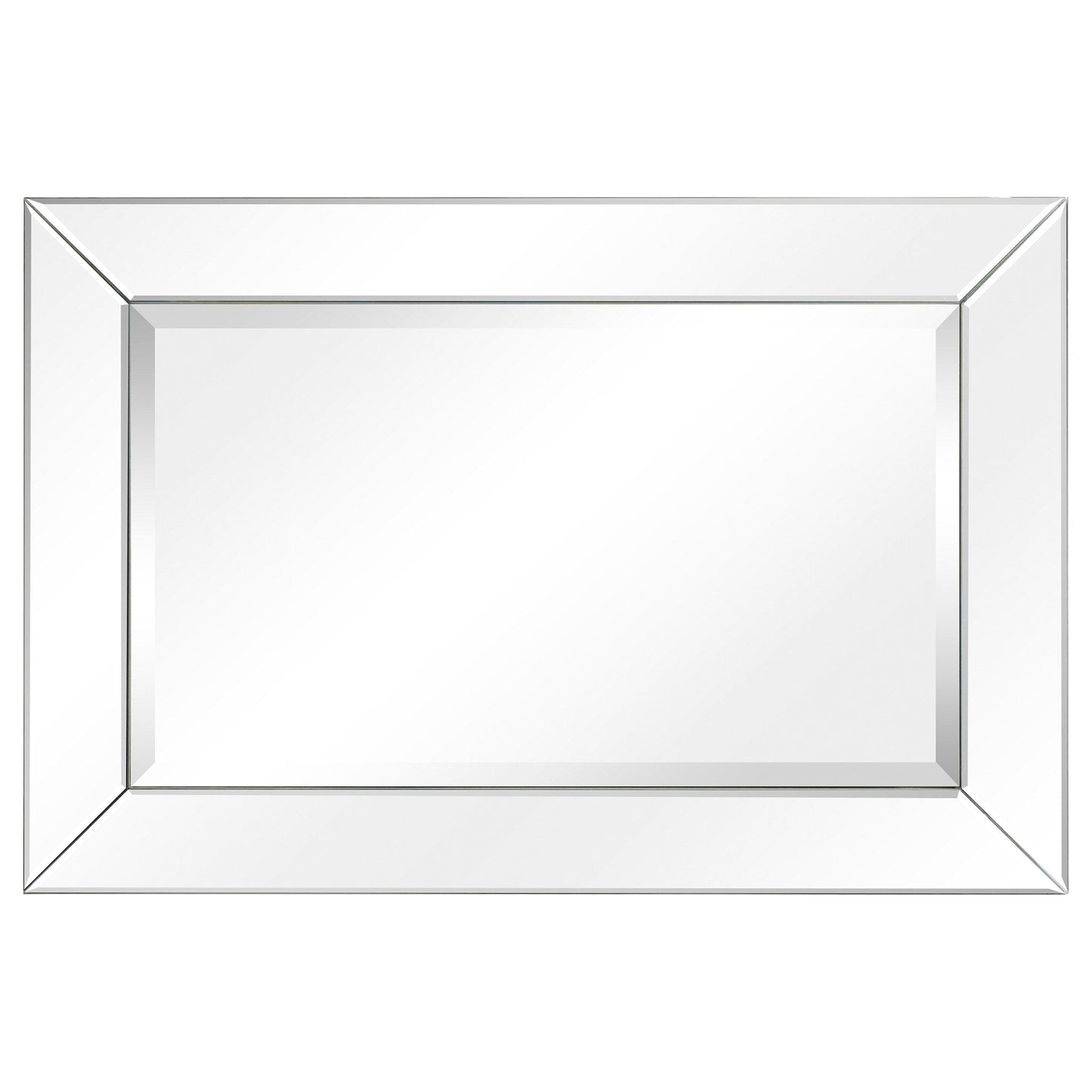 Specchio da parete rettangolare smussato trasparente HD per bagno, toeletta, specchi da camera da letto, 3 misure
