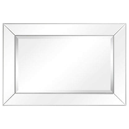 Specchio da parete rettangolare smussato trasparente HD per bagno, toeletta, specchi da camera da letto, 3 misure