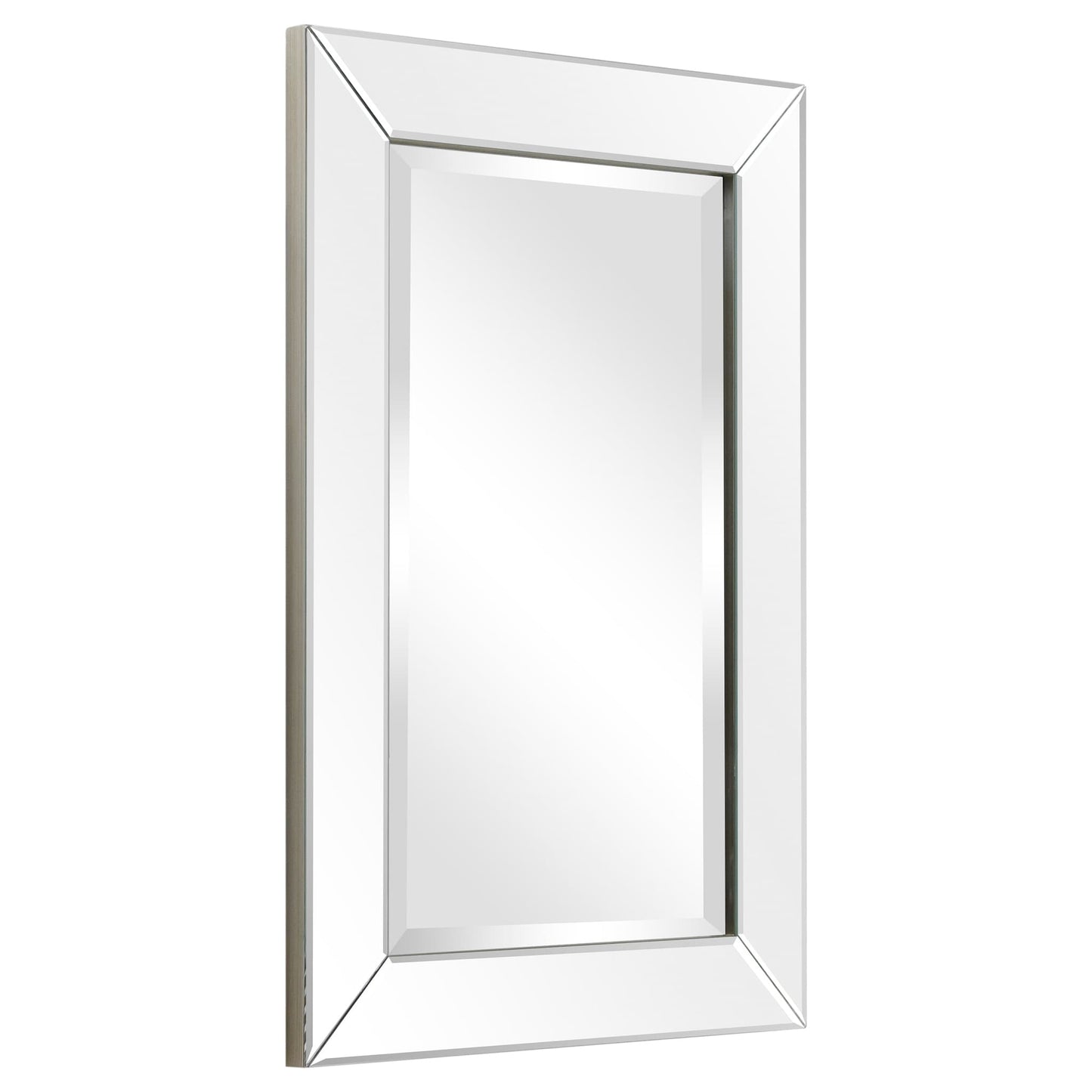 Specchio da parete rettangolare smussato trasparente HD per bagno, toeletta, specchi da camera da letto, 3 misure