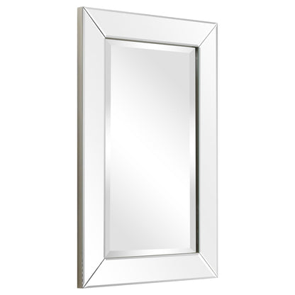 Specchio da parete rettangolare smussato trasparente HD per bagno, toeletta, specchi da camera da letto, 3 misure