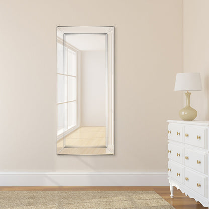Specchio da parete rettangolare smussato trasparente HD per bagno, toeletta, specchi da camera da letto, 3 misure
