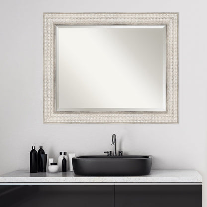 Specchio da parete per bagno in legno bisellato - Cornice Trellis Silver - Trellis Silver
