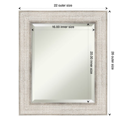 Specchio da parete per bagno in legno bisellato - Cornice Trellis Silver - Trellis Silver
