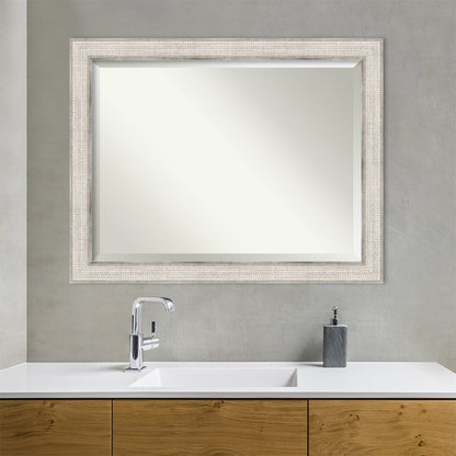 Specchio da parete per bagno in legno bisellato - Cornice Trellis Silver - Trellis Silver