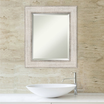 Specchio da parete per bagno in legno bisellato - Cornice Trellis Silver - Trellis Silver