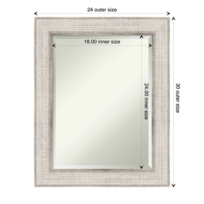 Specchio da parete per bagno in legno bisellato - Cornice Trellis Silver - Trellis Silver