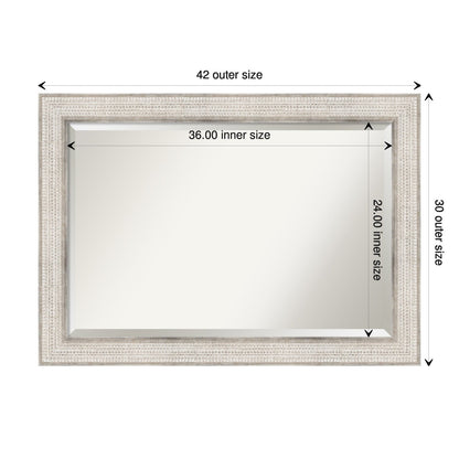Specchio da parete per bagno in legno bisellato - Cornice Trellis Silver - Trellis Silver