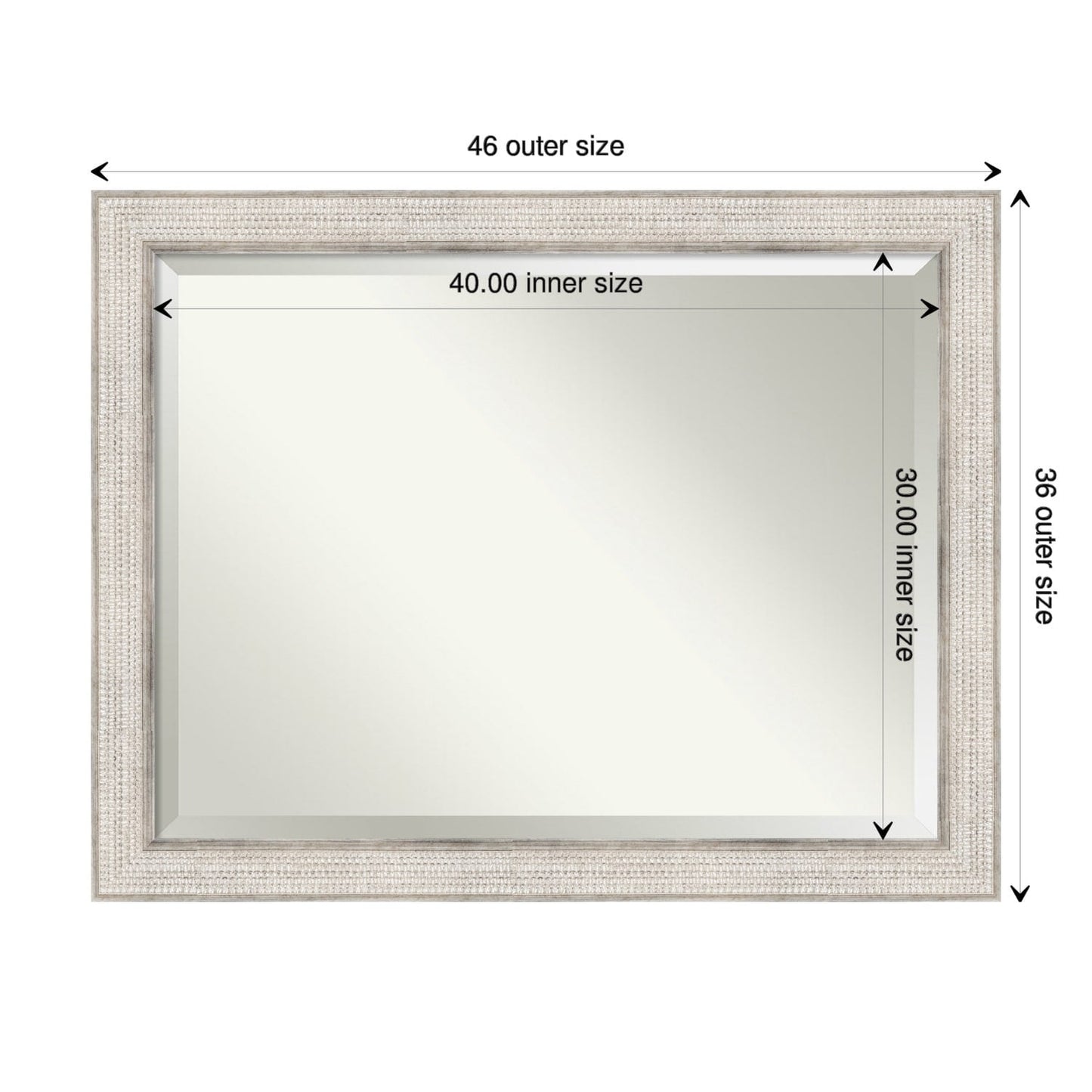 Specchio da parete per bagno in legno bisellato - Cornice Trellis Silver - Trellis Silver