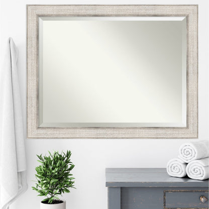 Specchio da parete per bagno in legno bisellato - Cornice Trellis Silver - Trellis Silver