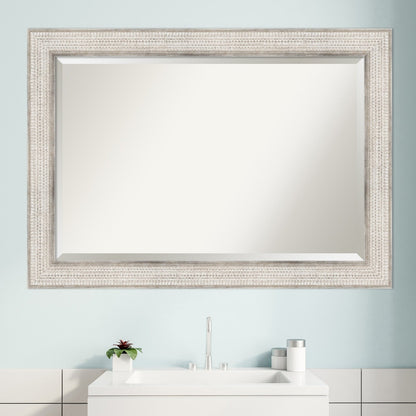 Specchio da parete per bagno in legno bisellato - Cornice Trellis Silver - Trellis Silver