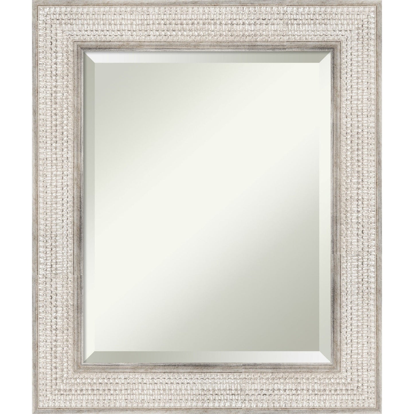 Specchio da parete per bagno in legno bisellato - Cornice Trellis Silver - Trellis Silver