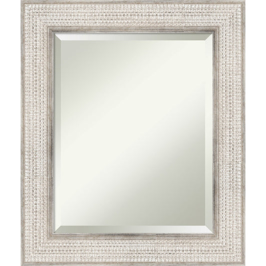 Specchio da parete per bagno in legno bisellato - Cornice Trellis Silver - Trellis Silver