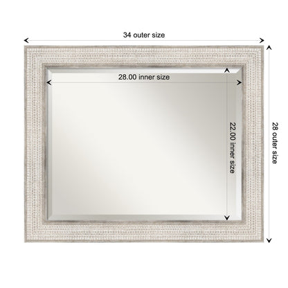 Specchio da parete per bagno in legno bisellato - Cornice Trellis Silver - Trellis Silver