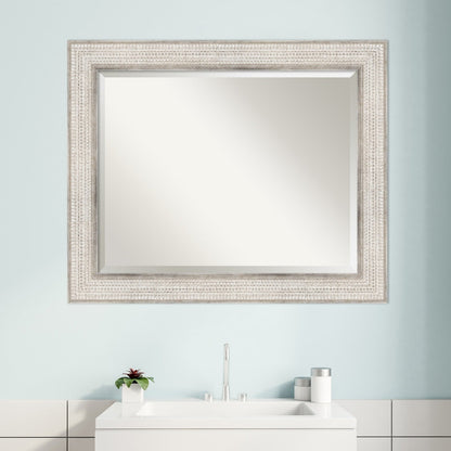 Specchio da parete per bagno in legno bisellato - Cornice Trellis Silver - Trellis Silver