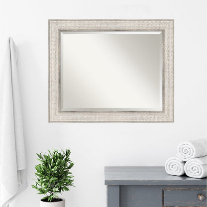 Specchio da parete per bagno in legno bisellato - Cornice Trellis Silver - Trellis Silver