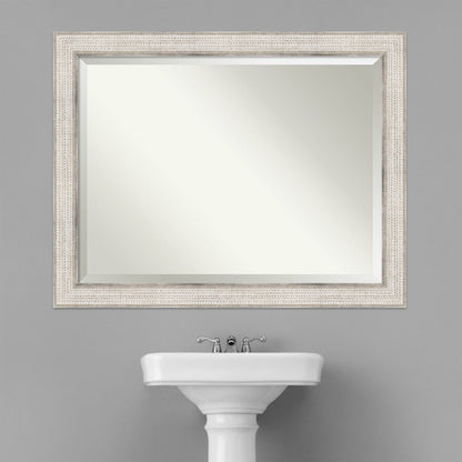 Specchio da parete per bagno in legno bisellato - Cornice Trellis Silver - Trellis Silver