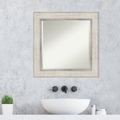 Specchio da parete per bagno in legno bisellato - Cornice Trellis Silver - Trellis Silver