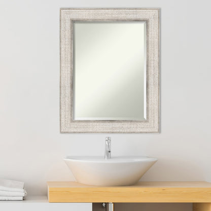 Specchio da parete per bagno in legno bisellato - Cornice Trellis Silver - Trellis Silver