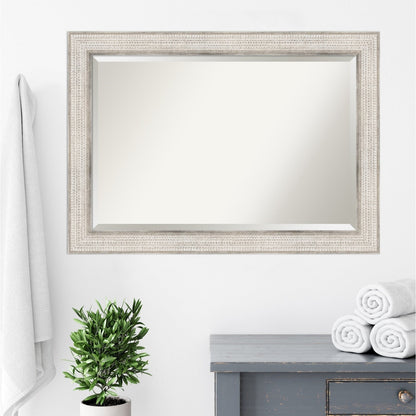 Specchio da parete per bagno in legno bisellato - Cornice Trellis Silver - Trellis Silver