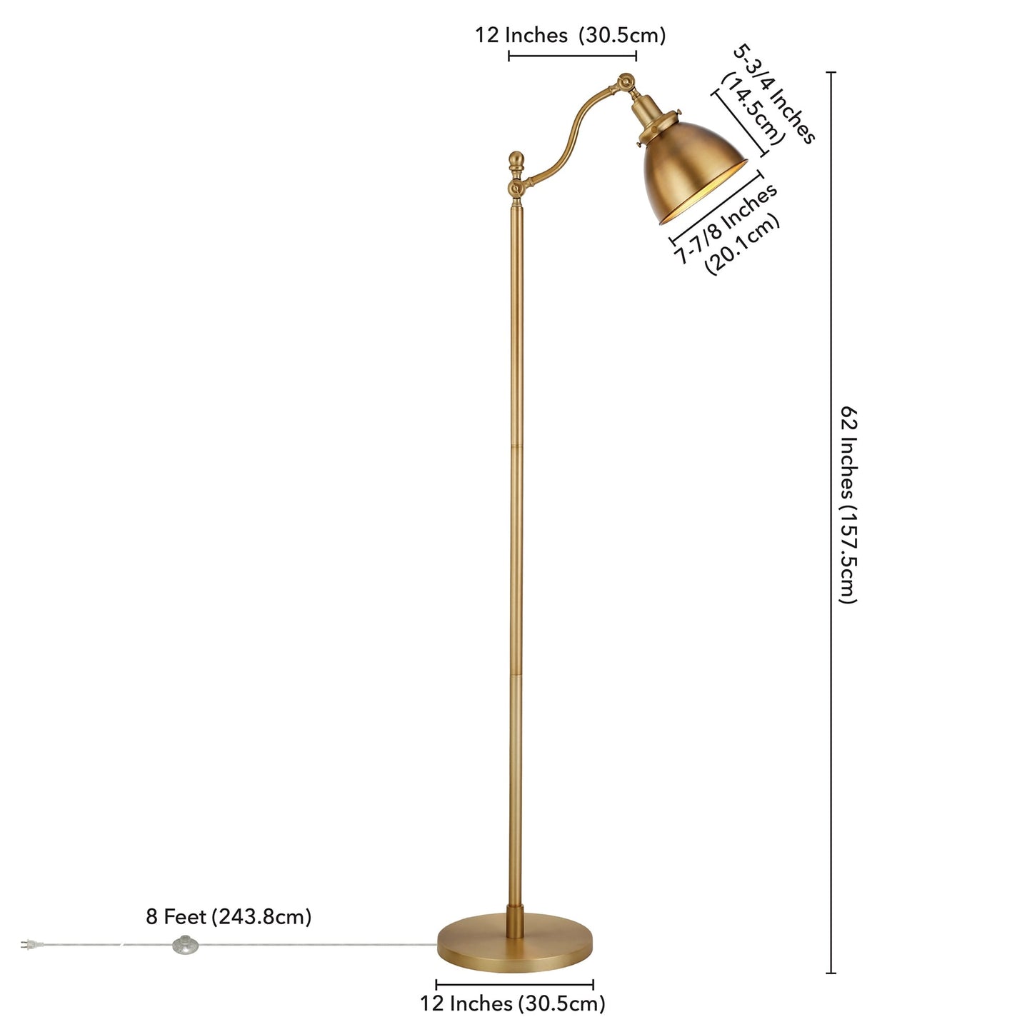Lampada da terra alta Beverly 65 con paralume in metallo
