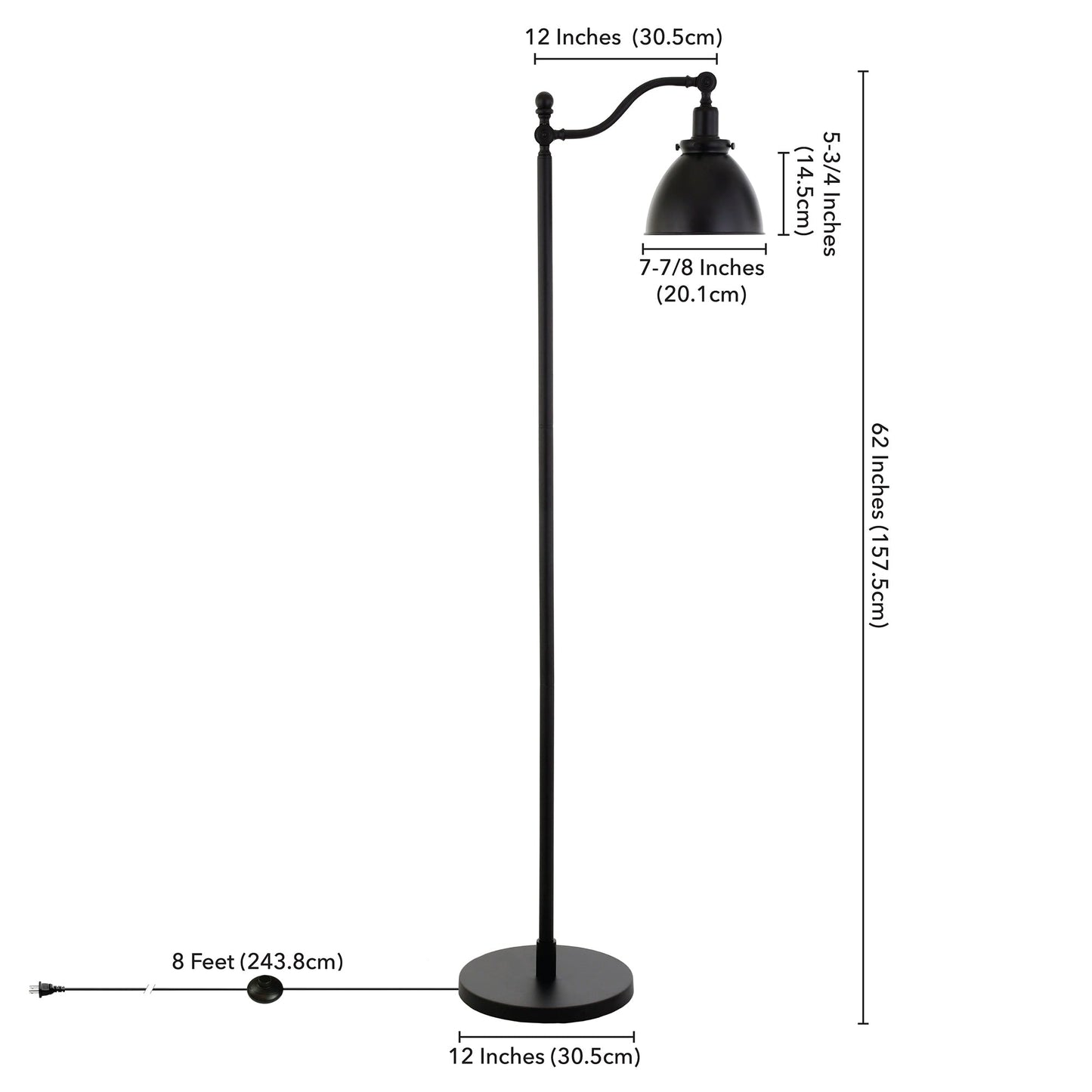 Lampada da terra alta Beverly 65 con paralume in metallo