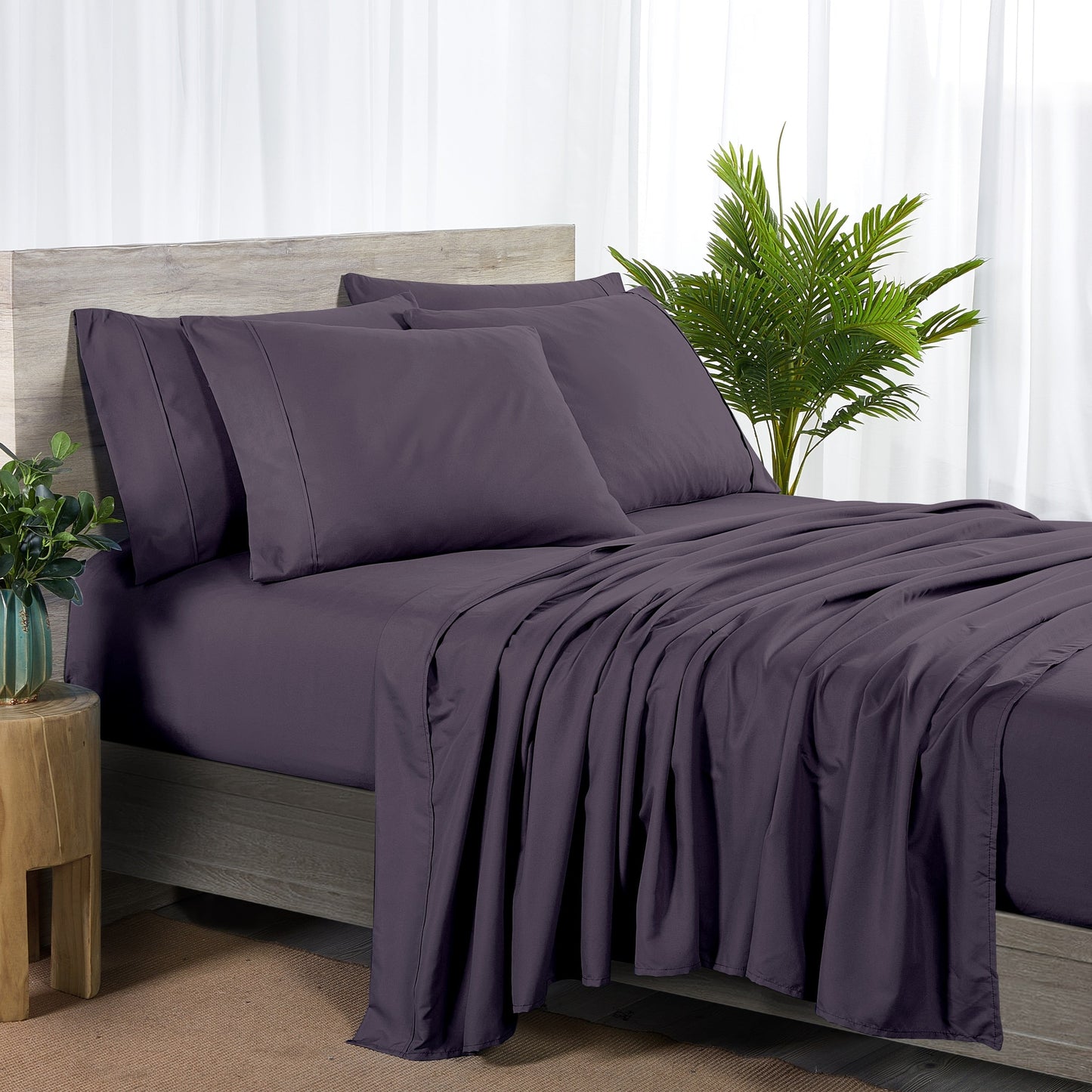 Set di lenzuola Bibb Home in rayon di bambù, 6 pezzi, 2000 pezzi