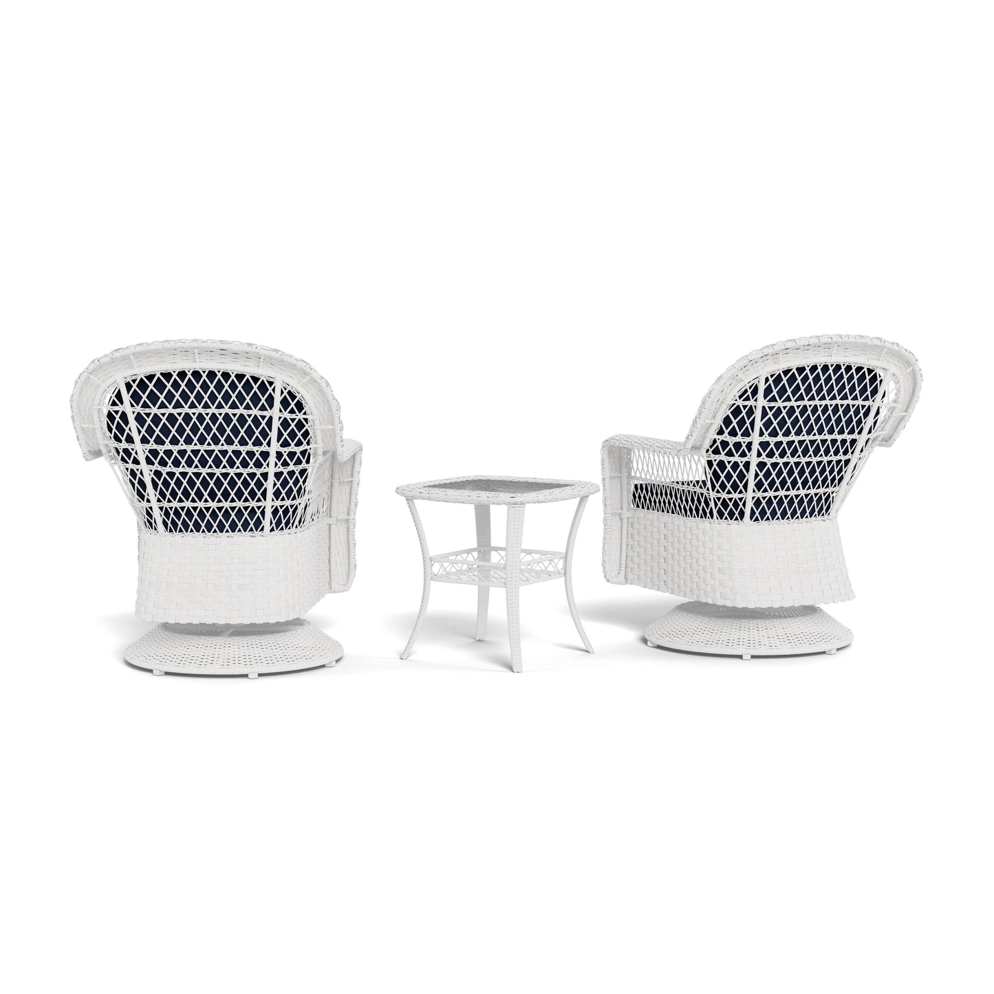 Biloxi Outdoor WhiteOutdoor Wicker Swivel Glider Patio Set (3 pezzi)